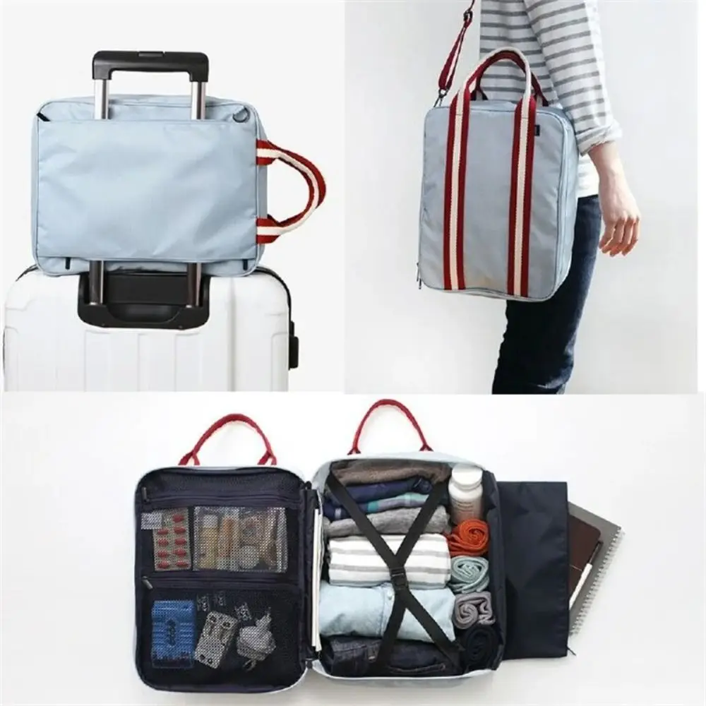 

Nylon Waterproof Duffel Bag Foldable Large Capacity Weekend Traveling Bag Crossbody Fitness Bag Clothes Organizer