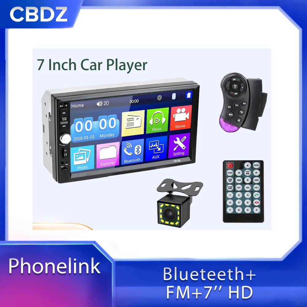 

2 Din Car Radio 7'' HD Autoradio Multimedia Player 2DIN Touch Screen Auto audio Car Stereo MP5 Bluetooth USB TF FM