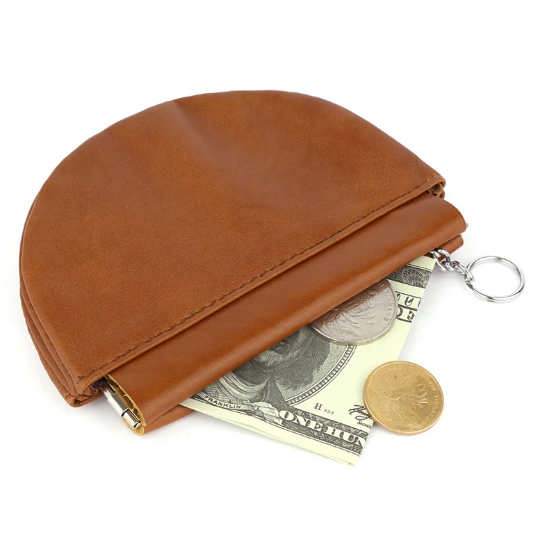 

Genuine Leather Coin Purse for Women Men Small Solid Color Foldable Cute Money Bag Credit Card Holder Travel Mini Wallet