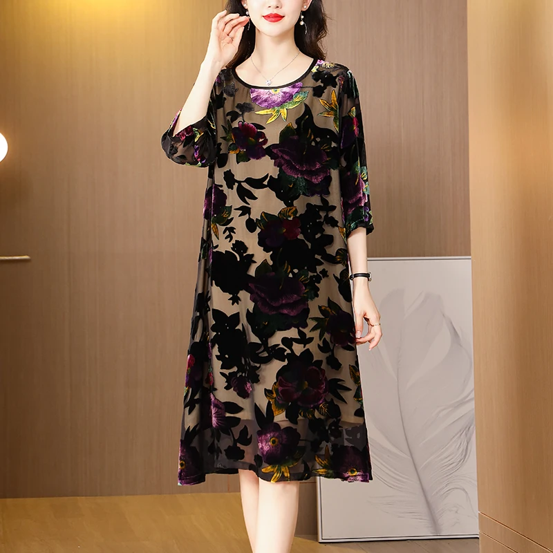 2023 New Fashion Silk Dress Women's Summer Round Neck Mulberry Silk 3/4 Sleeve Loose Fit Casual Holiday Dress Vestidos
2023 New Fashion Silk Dress Women's Summer Round Neck Mulberry Silk 3/4 Sleeve Loose Fit Casual Holiday Dress Vestidos
