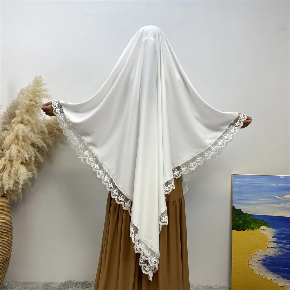 

Hijabs однослойный длинный химар мусульманский женский молитвенный головной убор Niqab Дубай яркий Рамадан головной убор
