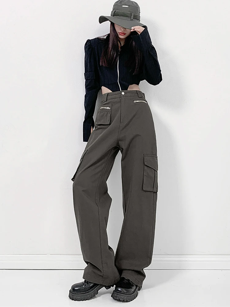 American Retro Cargo Pants Women New High Waist Straight Jeans Woman 2022 Autumn Winter New Loose Wide-leg Pant Female
American Retro Cargo Pants Women New High Waist Straight Jeans Woman 2022 Autumn Winter New Loose Wide-leg Pant Female