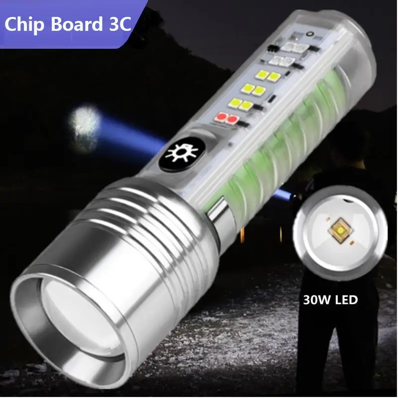 High Power 30W LED Flashlight Type-C Rechargeable Keychain LED Lampwith Magnet Camping Uv Light Multifunction Portable Torch
High Power 30W LED Flashlight Type-C Rechargeable Keychain LED Lampwith Magnet Camping Uv Light Multifunction Portable Torch