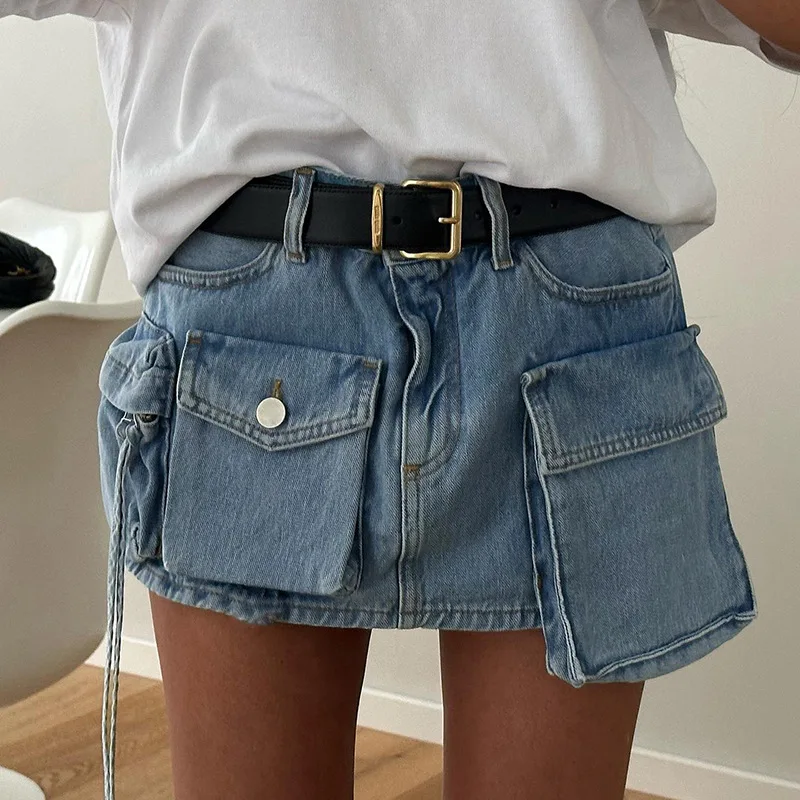 Y2K Fashion Cargo Mini Denim Skirts Women Multi Pockets Streetwear Suit Cool Girls High Waisted A-line Hip Skirts Female Bottoms
Y2K Fashion Cargo Mini Denim Skirts Women Multi Pockets Streetwear Suit Cool Girls High Waisted A-line Hip Skirts Female Bottoms