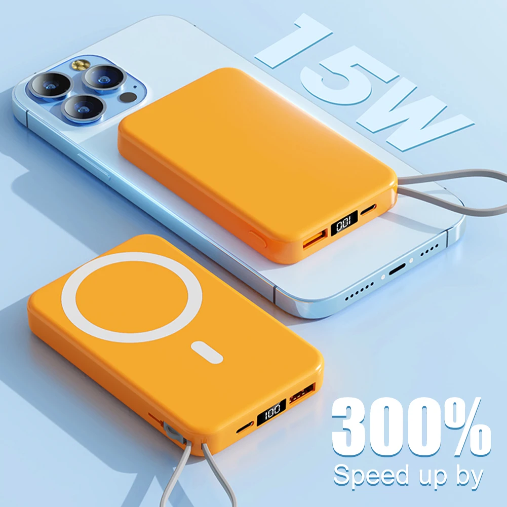 Power Bank Wireless Charger 10000mAh Magnetic Power Bank 15W Wireless & 22.5W Wired Fast Charging with 2 In 1 Cable LED Display
Power Bank Wireless Charger 10000mAh Magnetic Power Bank 15W Wireless & 22.5W Wired Fast Charging with 2 In 1 Cable LED Display