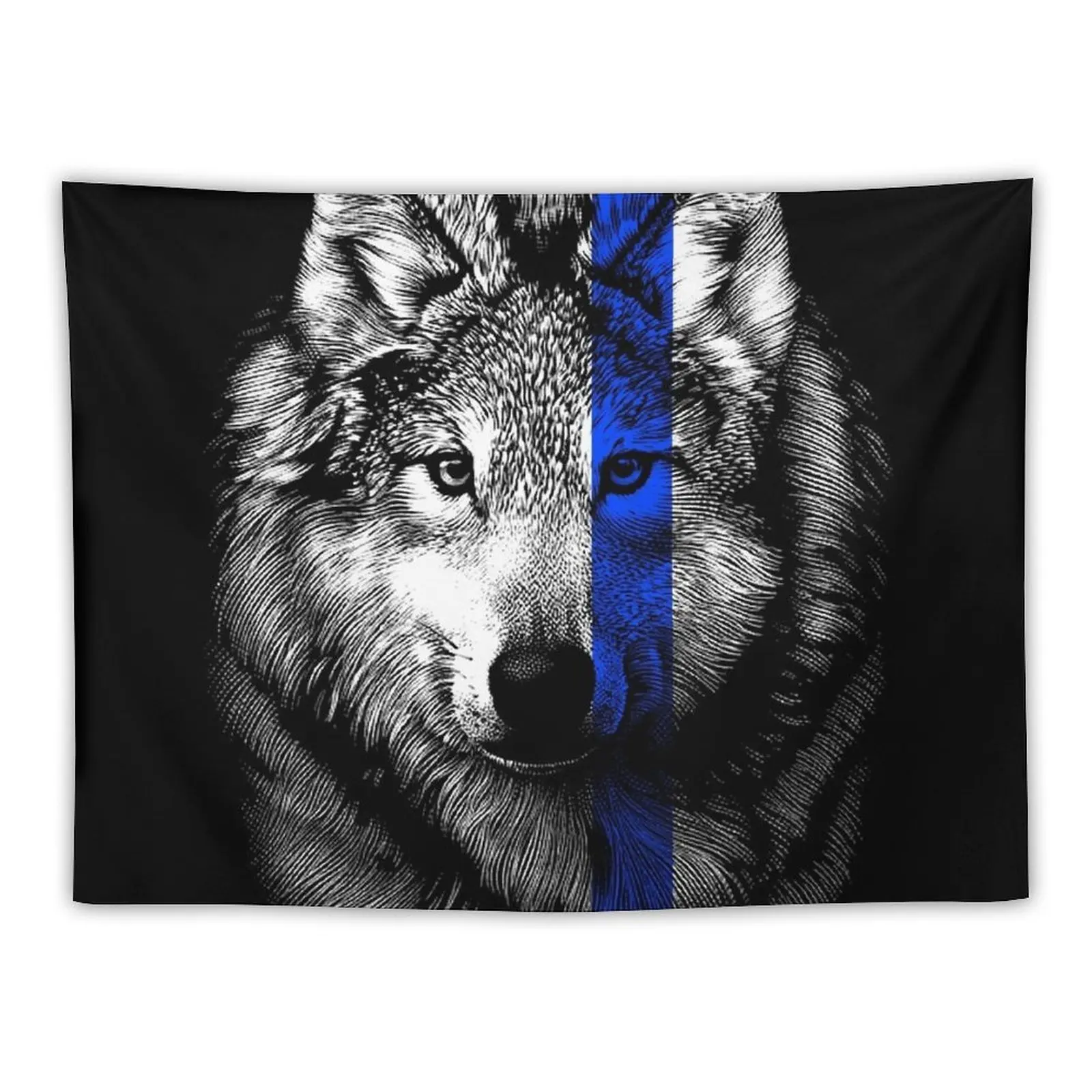 

Blue Line Matter Wolf Tapestry Wall Hanging Decor Home Decorators Custom Tapestry