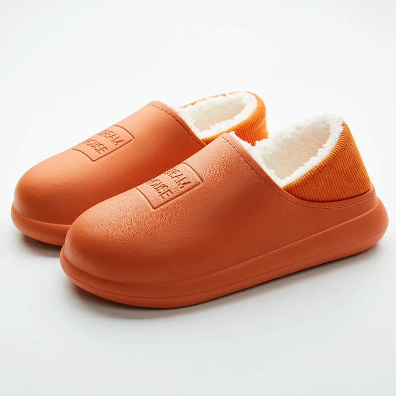 

Waterproof Non-Slip Home Slippers Winter Warm Home Women Indoor Cotton Non-slips Ladies Soft Slippers Memory Foam Couples Shoes