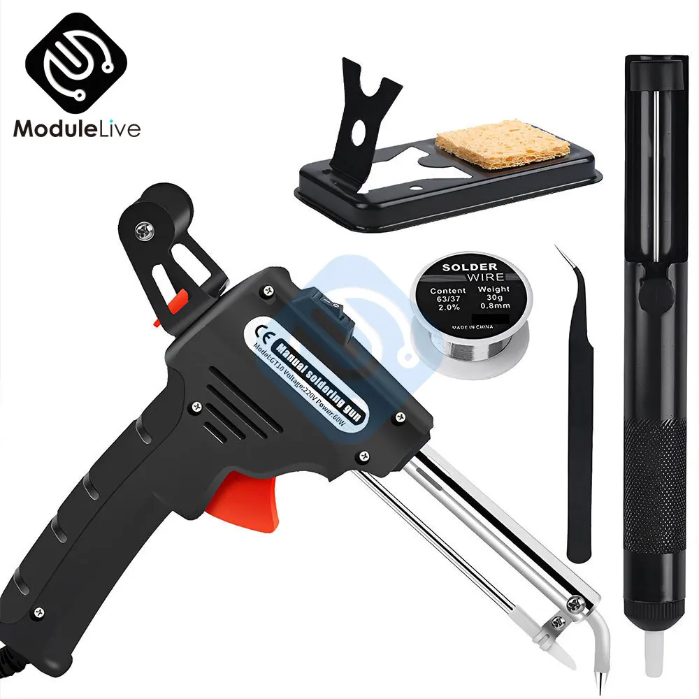 Auto Electric Soldering Iron 110V/220V 60W US/EU Plug Hand-Held Internal Heating Automatically Send Tin Gun Welding Repair Tools
Auto Electric Soldering Iron 110V/220V 60W US/EU Plug Hand-Held Internal Heating Automatically Send Tin Gun Welding Repair Tools