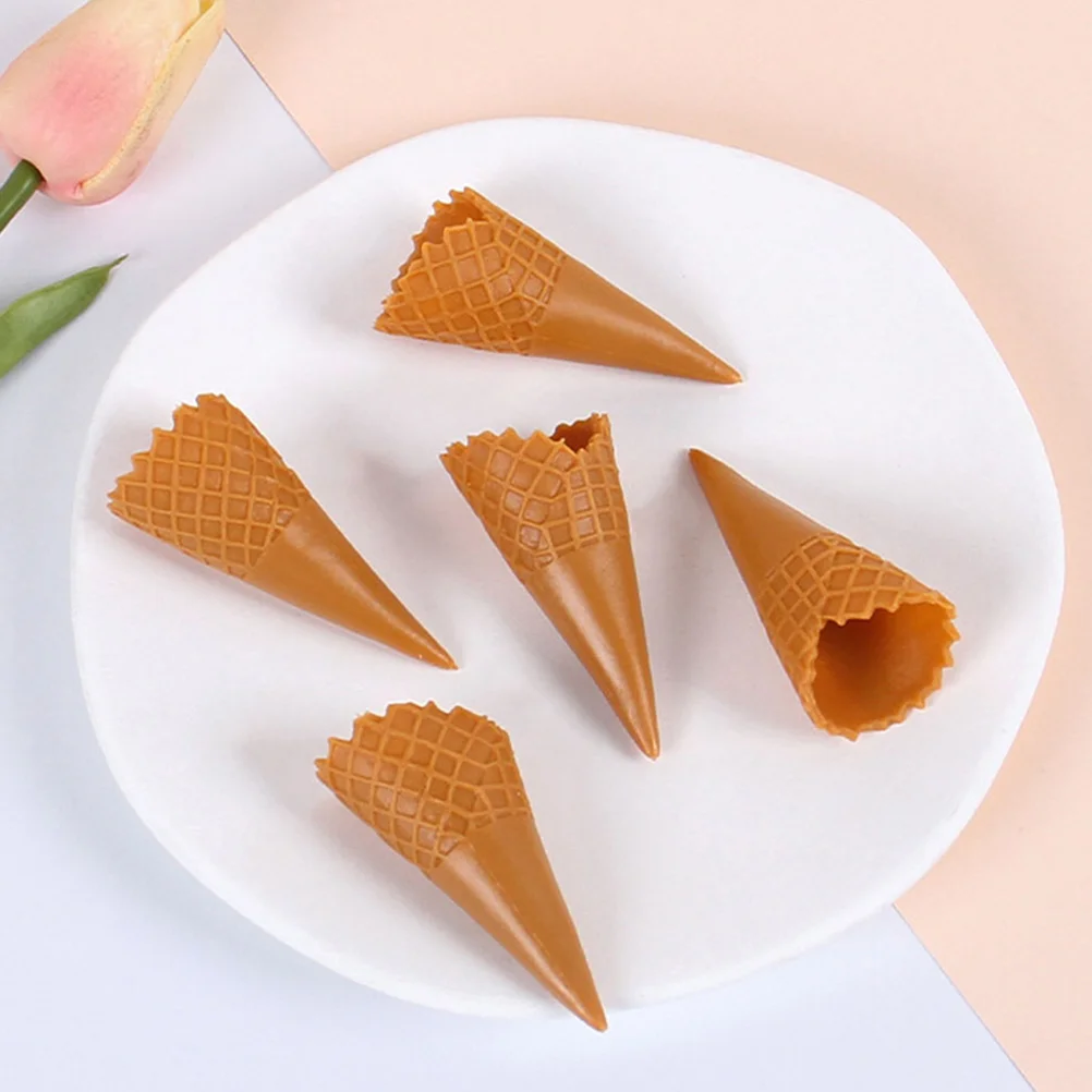 

Crispy Cone Simulation Ice Cream DIY Materials Artificial Simulated Decor House Cones Mini Fake Plastic Food Toys