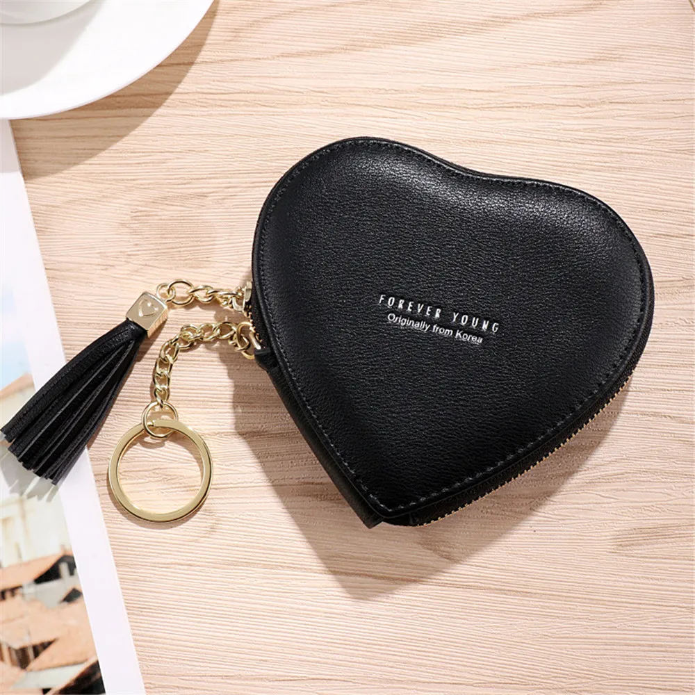 Heart-shaped Wallet Women PU Leather Coin Purse Card Holder Tassel Zipper Stylish Girl Female Keyring Mini Cute Clutch Money Bag
Heart-shaped Wallet Women PU Leather Coin Purse Card Holder Tassel Zipper Stylish Girl Female Keyring Mini Cute Clutch Money Bag