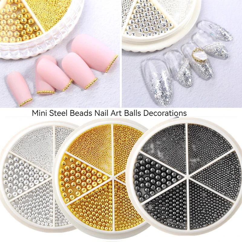 Nail Art Tiny 0.8-3mm Steel Caviar Beads Mixed Size 3D Design Gold Silver Rose Gold Black Jewelry Manicure DIY Decoration
Nail Art Tiny 0.8-3mm Steel Caviar Beads Mixed Size 3D Design Gold Silver Rose Gold Black Jewelry Manicure DIY Decoration