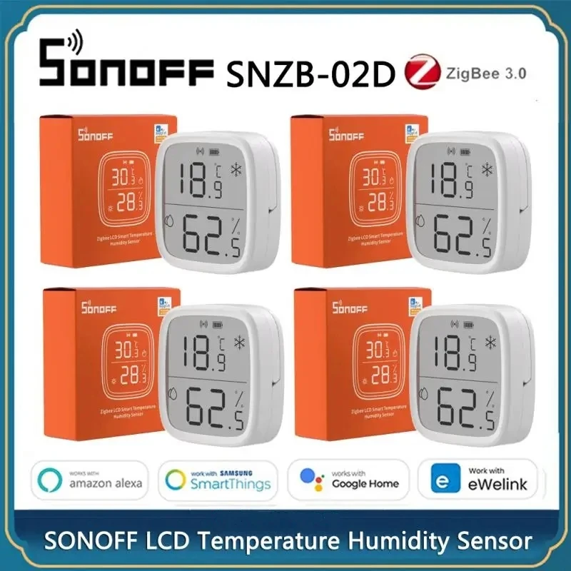 1-10PCS SONOFF SNZB-02D Zigbee LCD Smart Temperature Humidity Sensor Smart Home Remote Real-time Monitoring Via EWelink APP 
1-10PCS SONOFF SNZB-02D Zigbee LCD Smart Temperature Humidity Sensor Smart Home Remote Real-time Monitoring Via EWelink APP