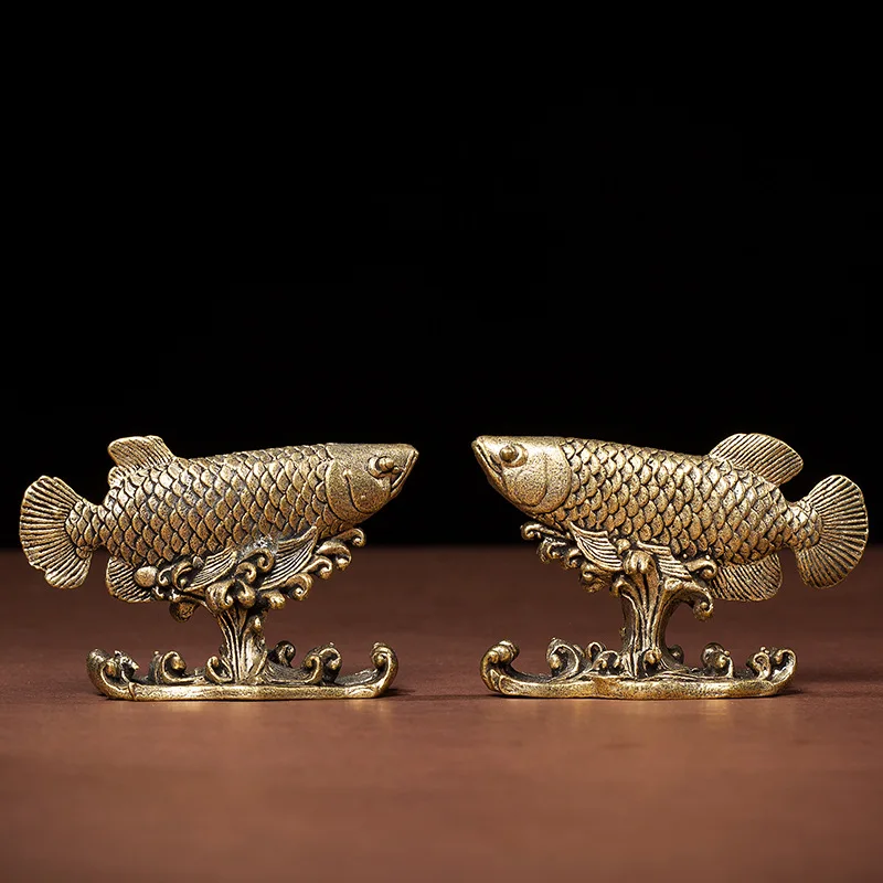 

Винтажный латунный креативный богатство аттракцион Золотой Дракон рыба ежегодный избыток гостиная медная фотография открытие украшения для дома