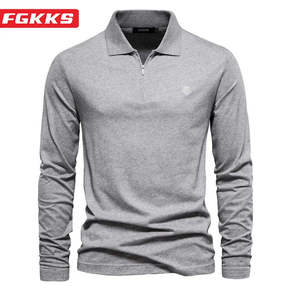 FGKKS 2023 Outdoor Leisure Polo Shirt Men's Solid Color V-neck Long Sleeve Top High Quality Design Selling Polo Shirt Men 
FGKKS 2023 Outdoor Leisure Polo Shirt Men's Solid Color V-neck Long Sleeve Top High Quality Design Selling Polo Shirt Men