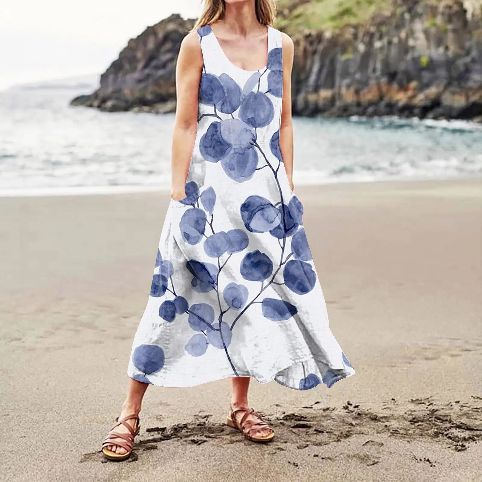 Floral Printed Dress Women Vintage Pocket Dress Ladies Sleeveless Loose Thin Retro Boho Beach Dress Female Holiday Vestidos
Floral Printed Dress Women Vintage Pocket Dress Ladies Sleeveless Loose Thin Retro Boho Beach Dress Female Holiday Vestidos