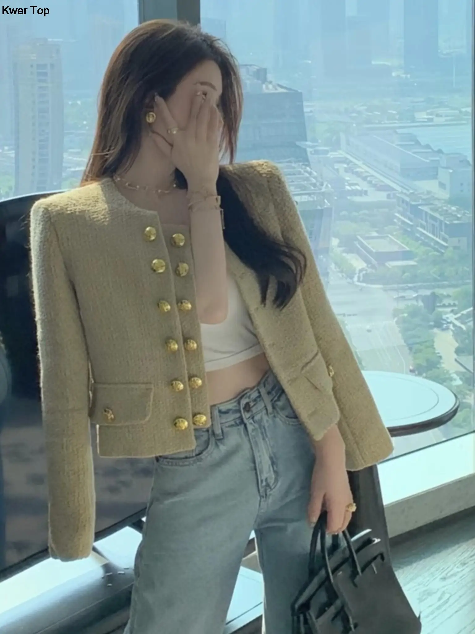 Women Trend Double Breasted Tweed Short Jacket Autumn Vintage Long Sleeve Solid Office Lady Blazer Female Spring Outerwear
Women Trend Double Breasted Tweed Short Jacket Autumn Vintage Long Sleeve Solid Office Lady Blazer Female Spring Outerwear