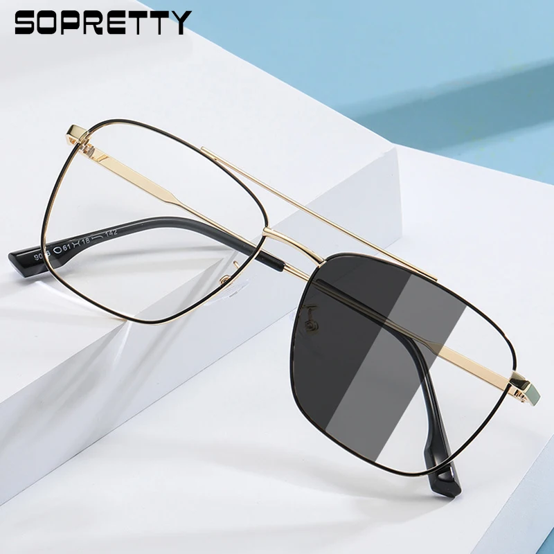 Anti Blue Light&Photochromic Double Beam Goggles, Men's Blue Ray Blocking Computer Glasses, Women's Myopia Glass Frames A9066
Anti Blue Light&Photochromic Double Beam Goggles, Men's Blue Ray Blocking Computer Glasses, Women's Myopia Glass Frames A9066