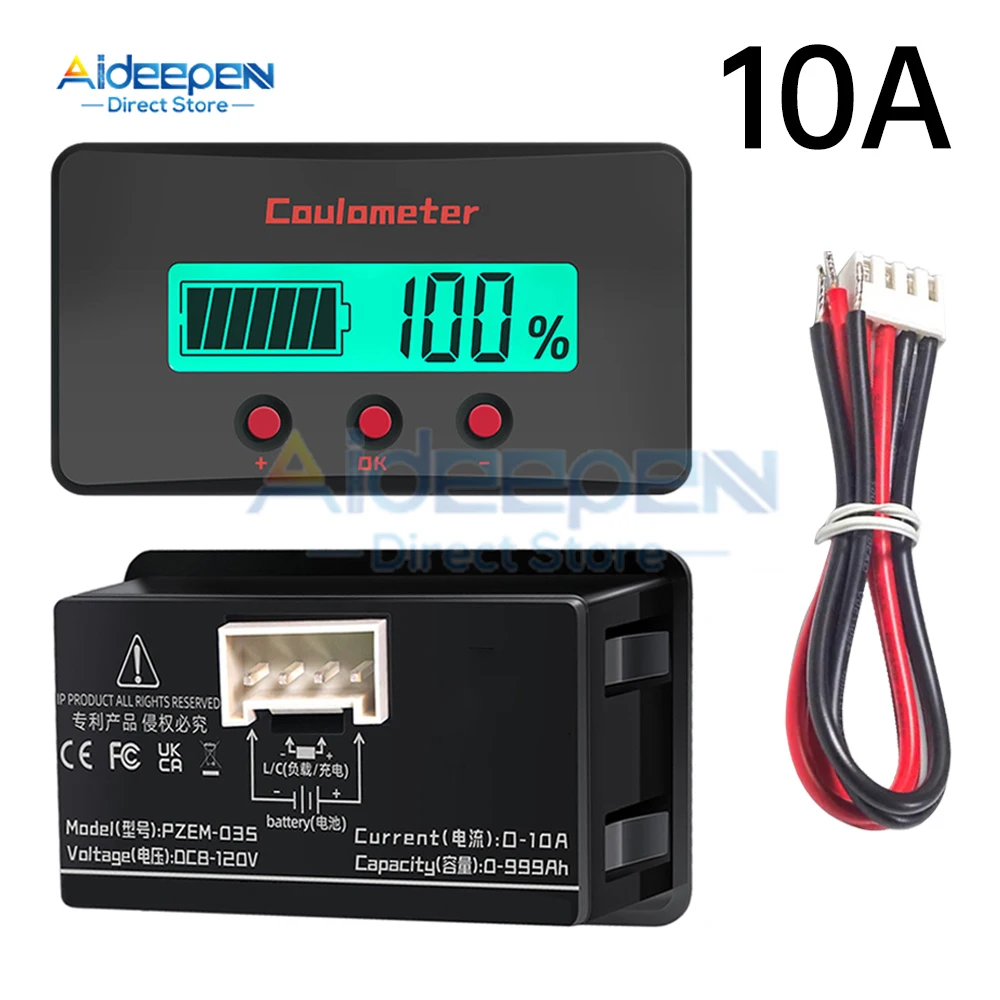 PZEM-035 DC Voltmeter Battery Tester 8-120V 10A Tester Battery Capacity Coulometer 12V 24V Car Voltmeter Digital DC Ammeter
PZEM-035 DC Voltmeter Battery Tester 8-120V 10A Tester Battery Capacity Coulometer 12V 24V Car Voltmeter Digital DC Ammeter