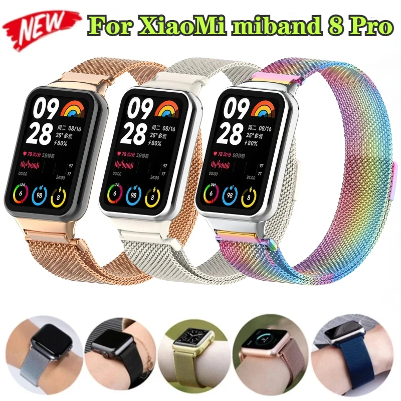 

Milanese Strap for XiaoMi Miband 8 Pro Stainless Steel Metal Magnetic Bracelet Wristband for Redmi Watch 4 Correa Accessories