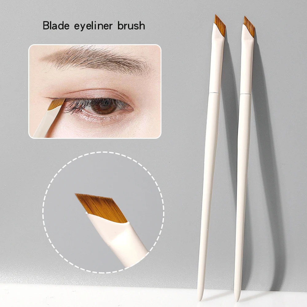 

Белая Улучшенная серповидная дизайнерская кисть для подводки глаз ультратонкая плоская кисть для бровей под глазами кисти для макияжа точные детали кисти