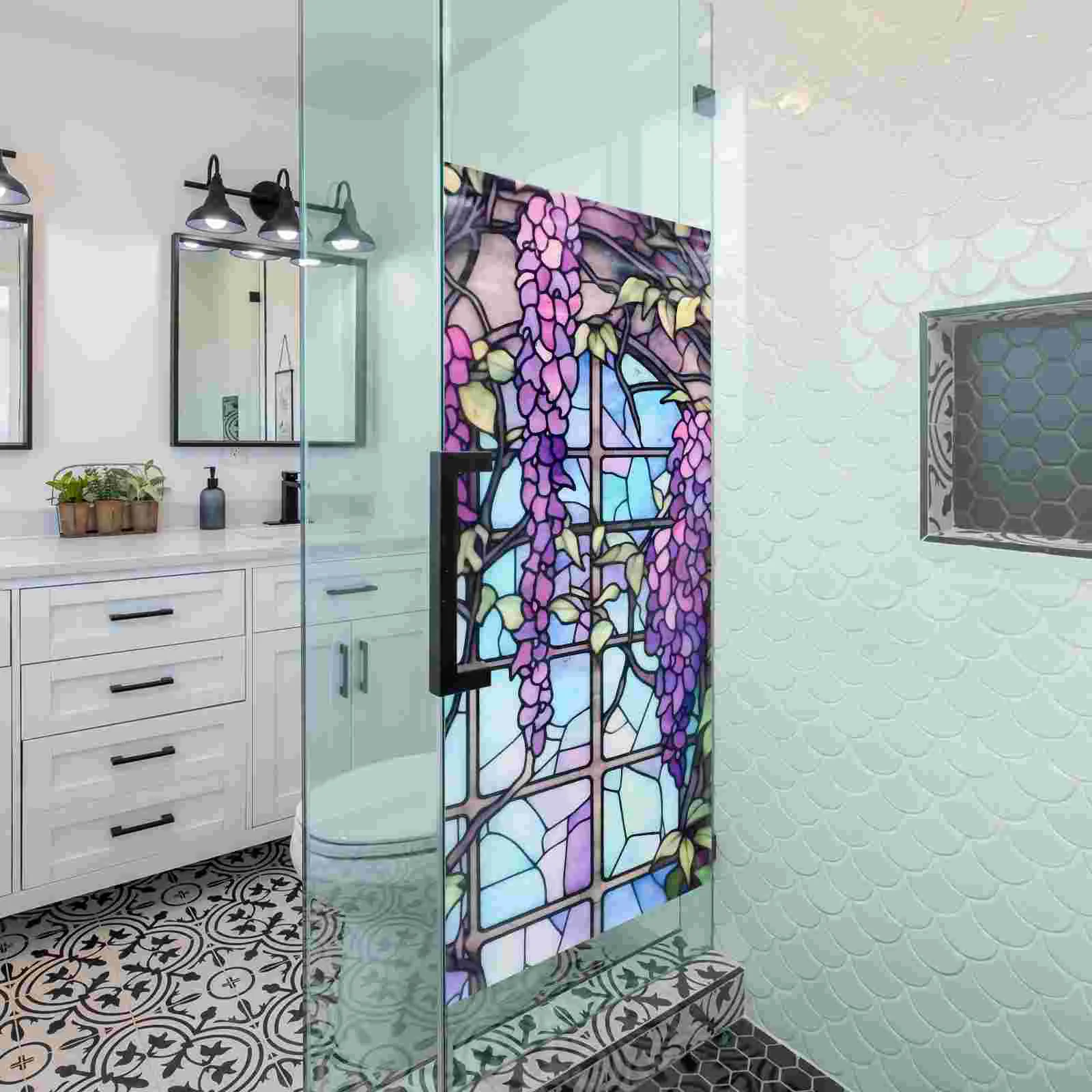 Violet Wall Sticker Stained Window Cling Shower Door Bathroom Glass Film Privacy Vintage Static Decor
Violet Wall Sticker Stained Window Cling Shower Door Bathroom Glass Film Privacy Vintage Static Decor