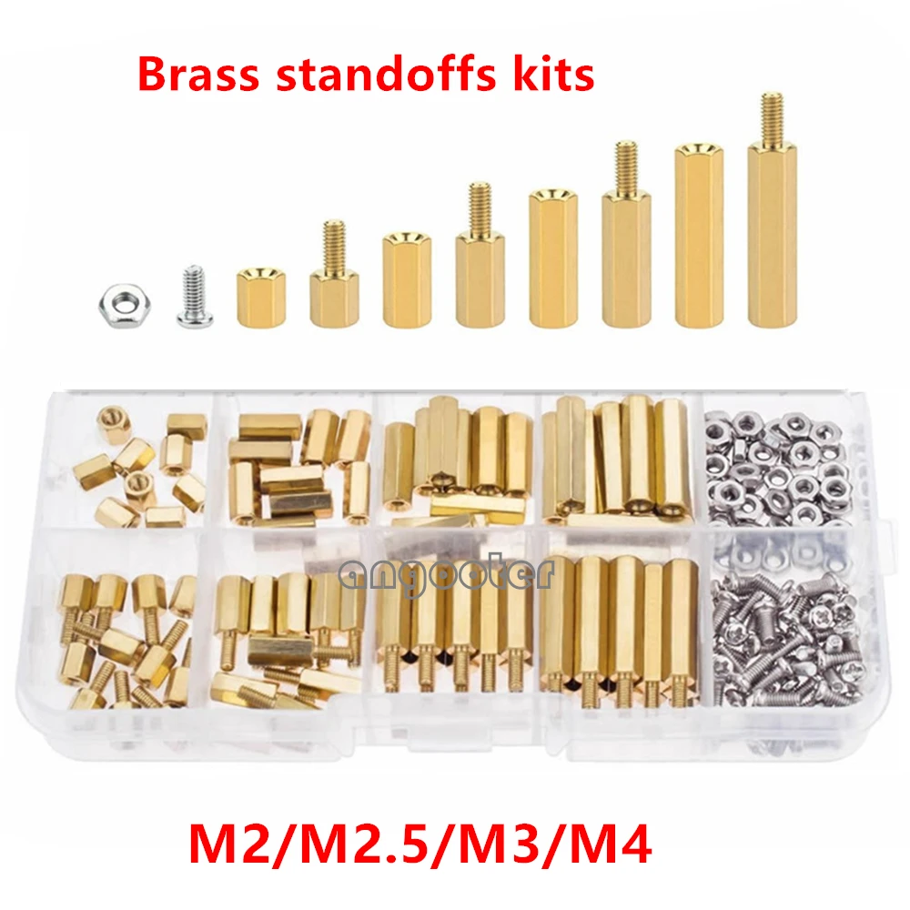 

M2 M2.5 M3 M4 Brass standoffs Male to female Hexagonal Brass Spacer Standoff / Screw /Hex Nut Assortment kits PCB Board Pillars