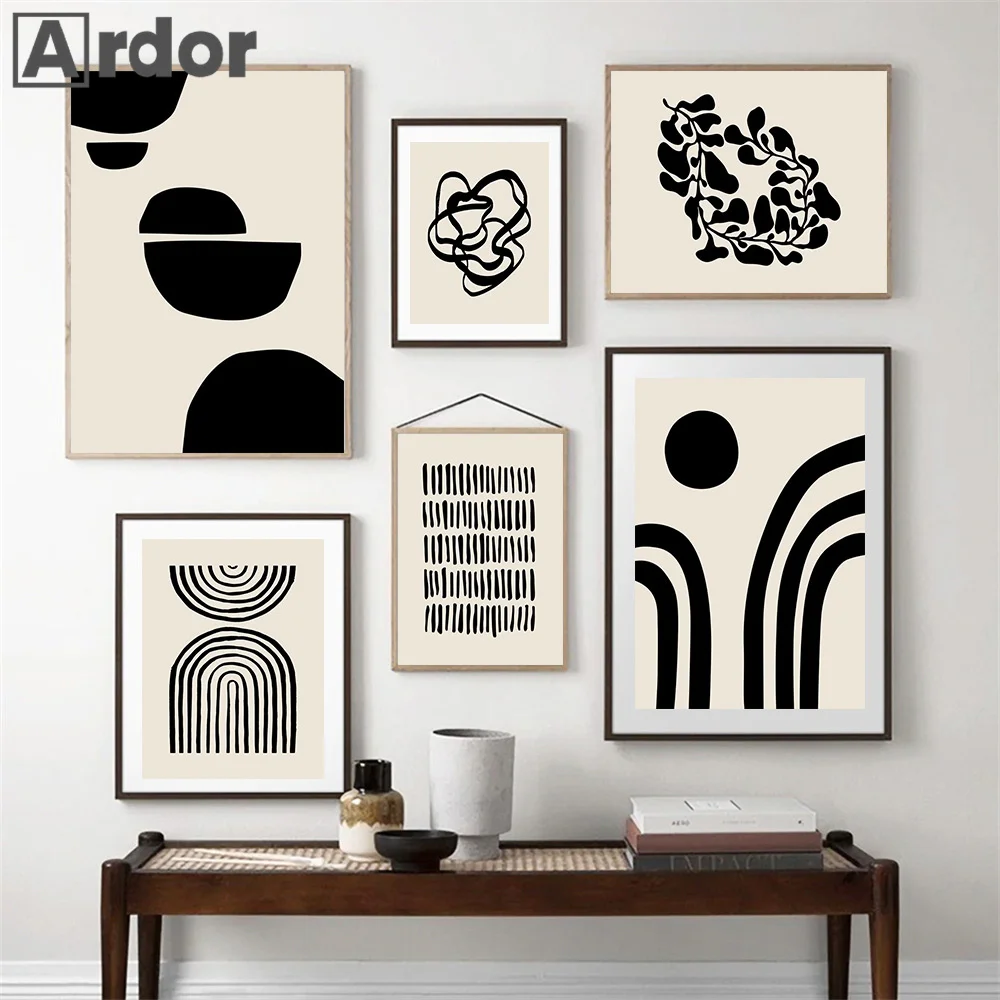 

Abstract Geometry Line Wall Art Canvas Painting Black White Posters Nordic Prints Minimalist Pictures Living Room Interior Decor