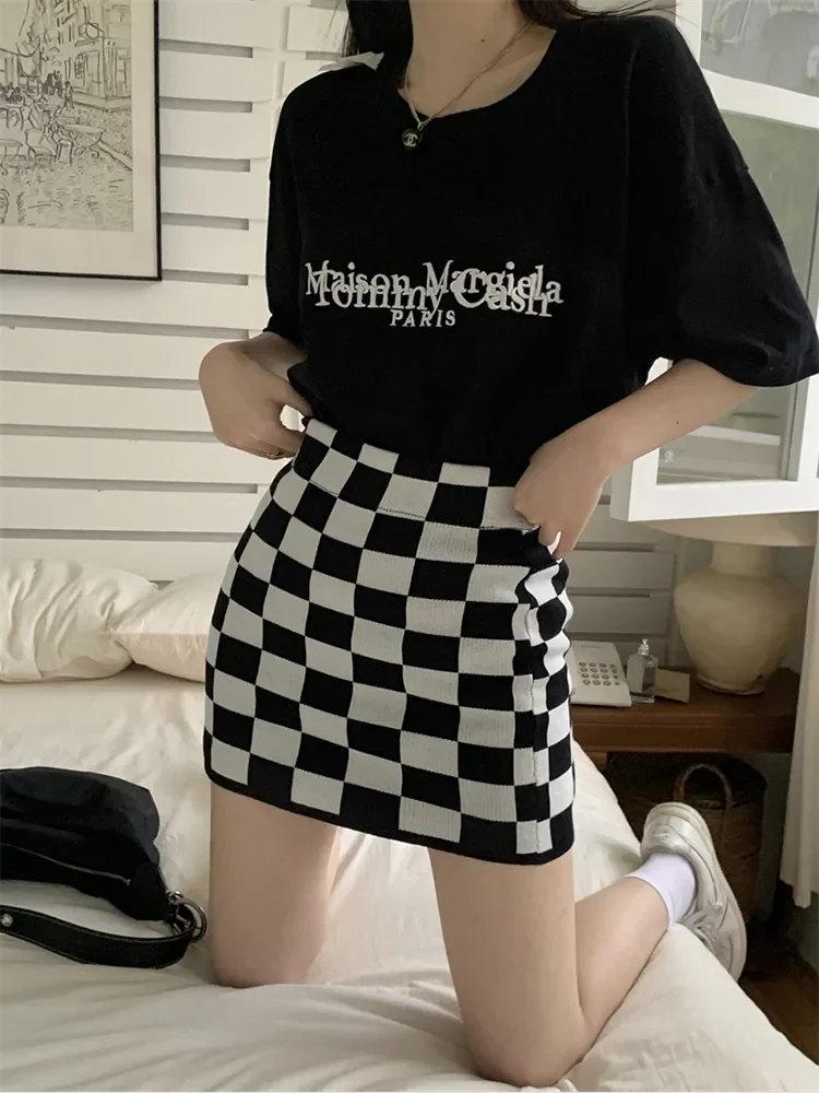 

Women's Skirt Mini Y2k High-Waisted Goth Sexy Dropshipping Summer A-line Grunge Plaid Korean Fashion Harajuku Vintage Clothes