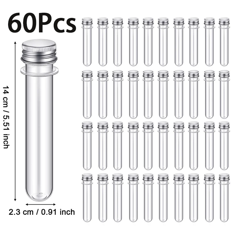 60Pcs 40ml Test Tubes Clear Plastic Tubes with Lids for Plants Scientific Experiments Party Decoration Candy Bath Salt 
60Pcs 40ml Test Tubes Clear Plastic Tubes with Lids for Plants Scientific Experiments Party Decoration Candy Bath Salt