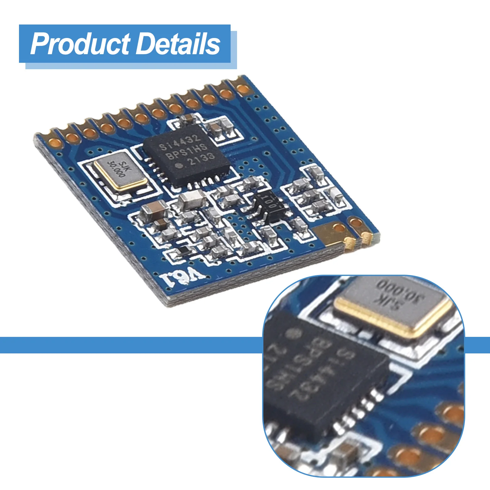 Practical Transmission Module Wireless Data 433MHz Communication Distance 1600meter SI4432 Radio Frequency Chip
Practical Transmission Module Wireless Data 433MHz Communication Distance 1600meter SI4432 Radio Frequency Chip
