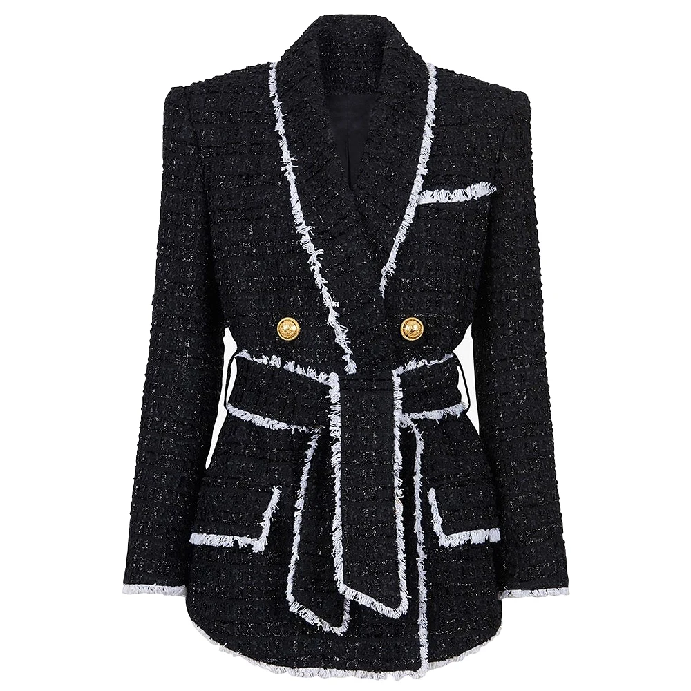 

Spring And Autumn New High-end Women Tweed Waist Thin Foreign Trade Women's Suit Shorts Suit Women's Casual Blazers