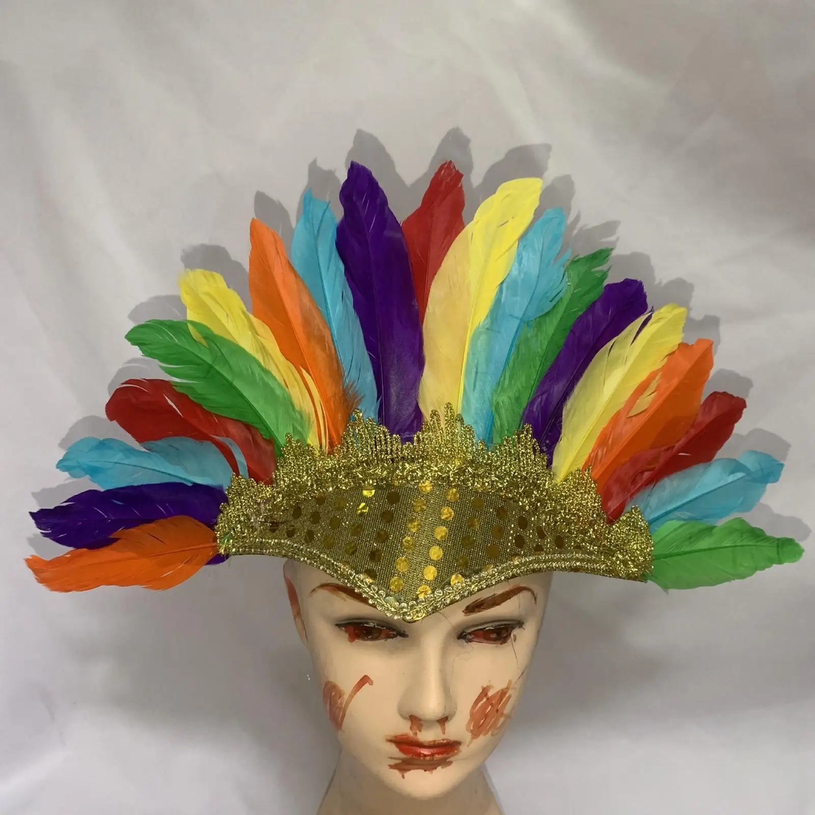 

Large Feather Headdress Head Accessories Performance Carnival Masquerade