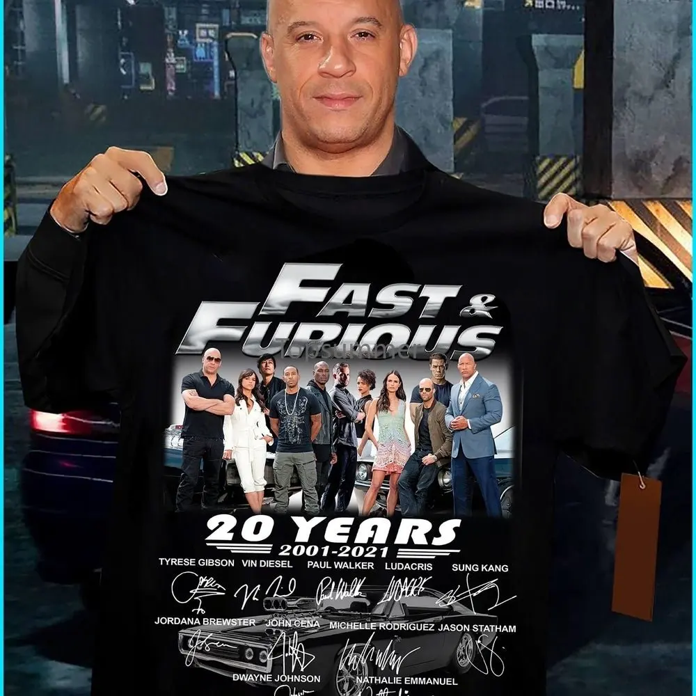 

Рубашка с надписью «Форсаж 20 лет» 2001 2021 спасибо за воспоминания