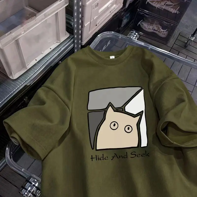 Cartoon print imitation suede round neck short sleeved T-shirt men summer American retro trendy brand handsome half sleeve y2k
Cartoon print imitation suede round neck short sleeved T-shirt men summer American retro trendy brand handsome half sleeve y2k