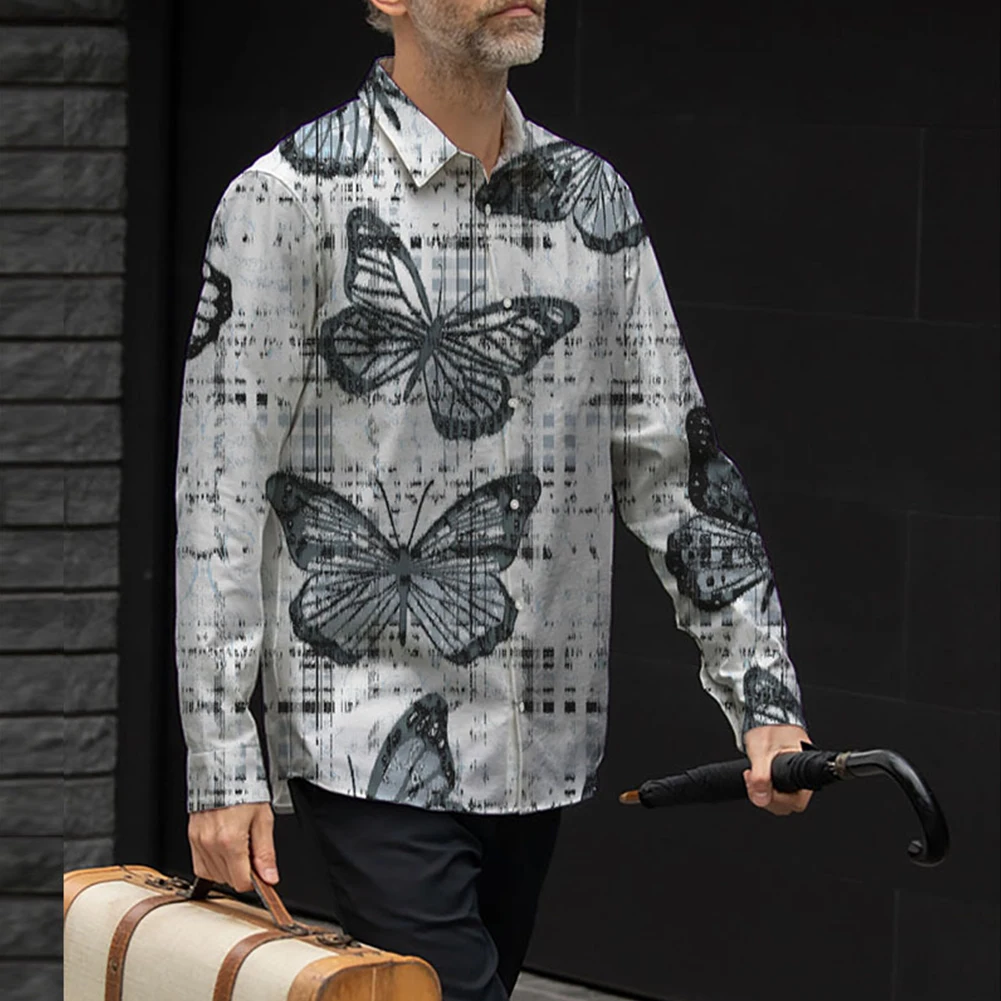 Mens Butterfly Printed Hawaiian Long Sleeve Muscle Fitness Collar Shirt Party T Dress Up Streetwear Casual Lapel Men Shirts
Mens Butterfly Printed Hawaiian Long Sleeve Muscle Fitness Collar Shirt Party T Dress Up Streetwear Casual Lapel Men Shirts