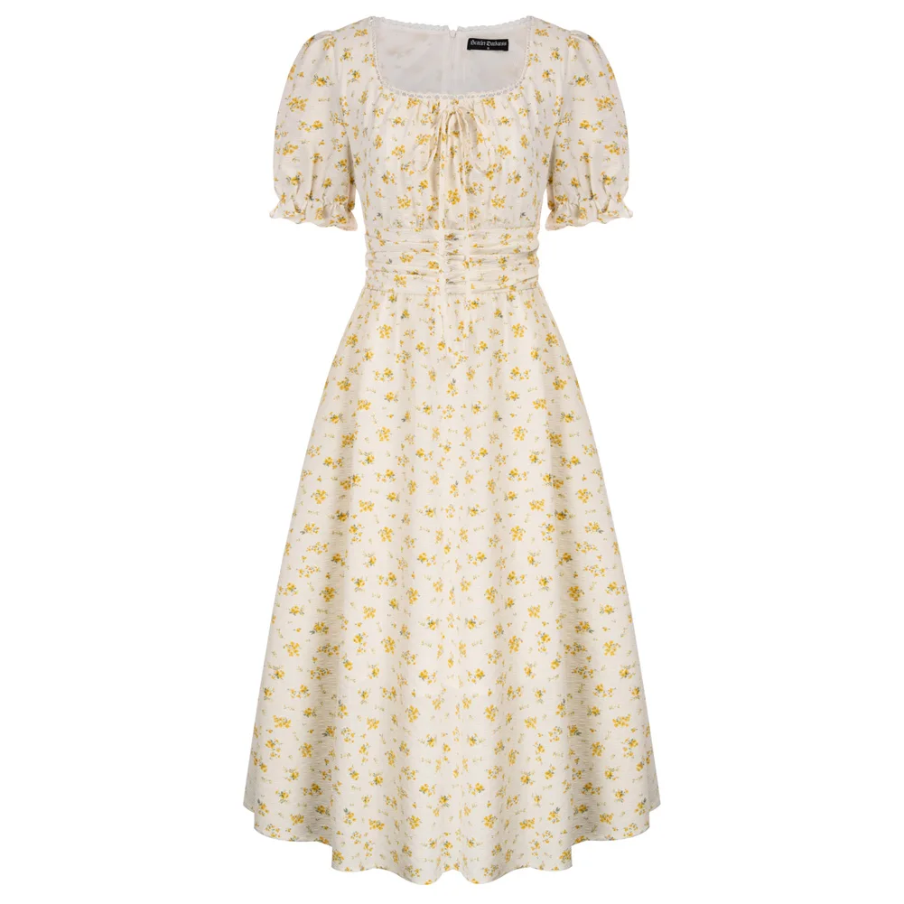 SD Women Renaissance Midi Dress Short Sleeve Square Neck Flared A-Line Dress Summer Vintage Victorian Cottagecore Floral Dress
SD Women Renaissance Midi Dress Short Sleeve Square Neck Flared A-Line Dress Summer Vintage Victorian Cottagecore Floral Dress