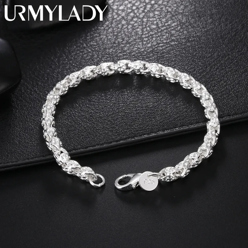 

Wholesale 925 Sterling Silver Bracelet Chain Women Men Lady Noble Nice Fashion Charm Jewelry Wedding Party