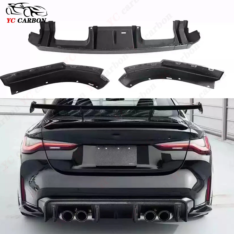 

For BMW M3 G80 M4 G82 G83 Coupe 3D Style High quality Dry Carbon Fiber Rear Lip Diffuser Back Bumper Spoiler Separator Body Kit