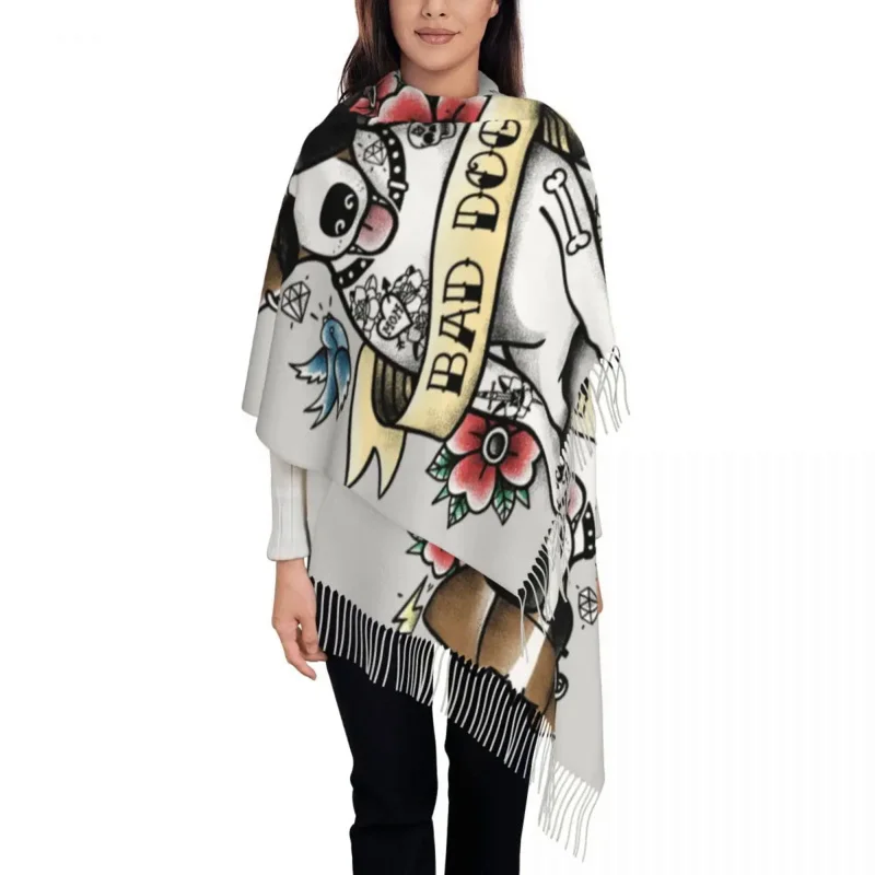 Stylish Bad Dog Jack Russell Terrier Tattoo Tassel Scarf Women Winter Fall Warm Shawl Wrap Female Puppy Dog Lover Scarves
Stylish Bad Dog Jack Russell Terrier Tattoo Tassel Scarf Women Winter Fall Warm Shawl Wrap Female Puppy Dog Lover Scarves