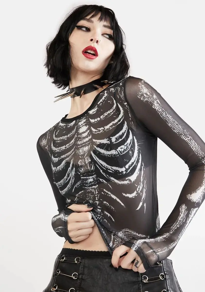 Skull Printing Net Mesh Dark Metal Black Gothic Shirts Girls Chic Harajuku Cosplay Top Long Sleeve Goth Stage Show Y2K
Skull Printing Net Mesh Dark Metal Black Gothic Shirts Girls Chic Harajuku Cosplay Top Long Sleeve Goth Stage Show Y2K