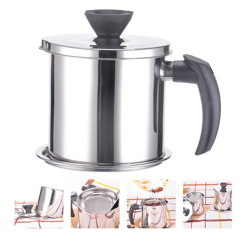 Stainless Steel Grease Container with Strainer Oil Can Cooking Filter Colander Pot
Stainless Steel Grease Container with Strainer Oil Can Cooking Filter Colander Pot