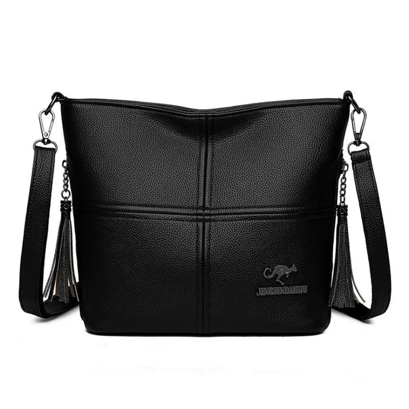 

New Cross Border PU Soft Leather Crossbody Bag for Women's Bag Large Capacity Shoulder Bag Simple and Casual Middle Aged Mom Bag
