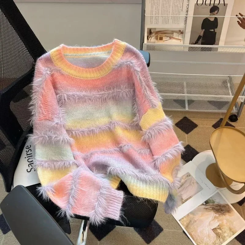 Y2K Loose Women's Sweaters Knitwear FASHION Jumpers Autumn/Winter Clothing Stripes Cashmere Spliced Women Pullovers
Y2K Loose Women's Sweaters Knitwear FASHION Jumpers Autumn/Winter Clothing Stripes Cashmere Spliced Women Pullovers