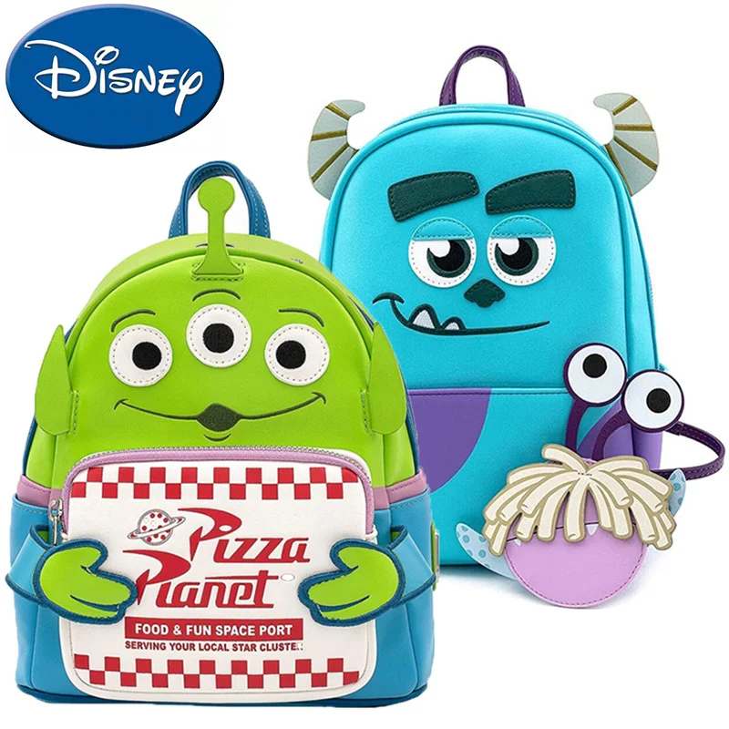 

Disney Pu Leather Backpack Monster University James P Sullivan Travel Bags Toy Story 3 Alien Children Schoolbag Handbag For Kids