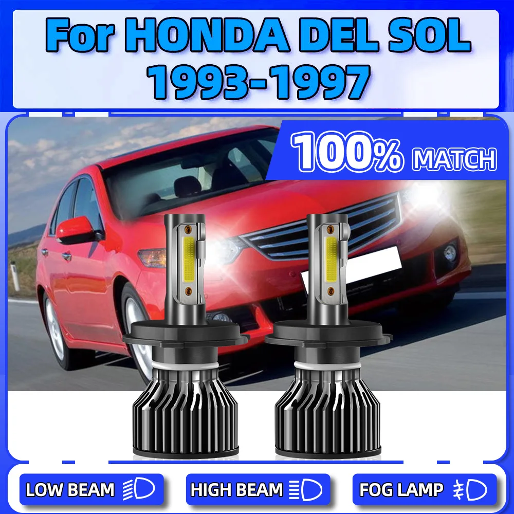 

2Pcs LED Headlight Bulbs H4 Canbus Auto Head Lamps 20000LM Turbo Car Lights 12V 6000K For HONDA DEL SOL 1993 1994 1995 1996 1997