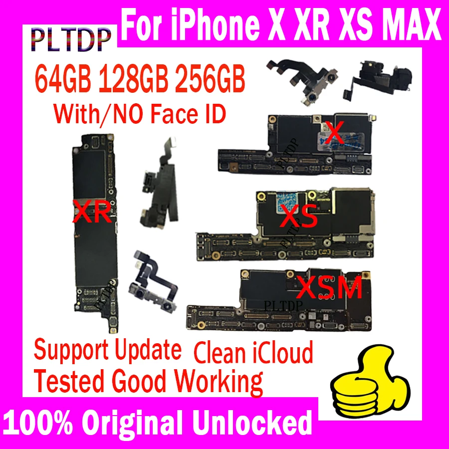 Original Unlocked Motherboard for iPhone X, XR, XS, XS Max, Clean iCloud, Tested Well Mainboards with IOS Function Plate
Original Unlocked Motherboard for iPhone X, XR, XS, XS Max, Clean iCloud, Tested Well Mainboards with IOS Function Plate