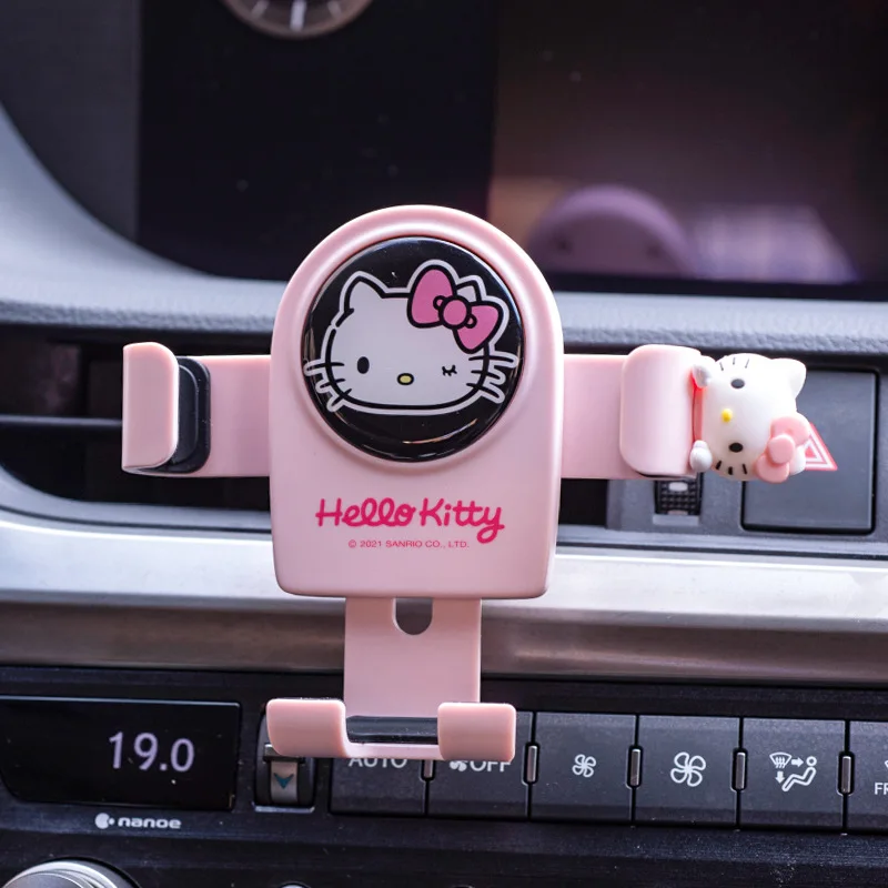 

Автомобильный держатель для телефона, навигация, кавайный Sanrio Hellokitty, Аниме фигурки, поддержка, многофункциональный мультяшный милый подарок для девочки на день рождения