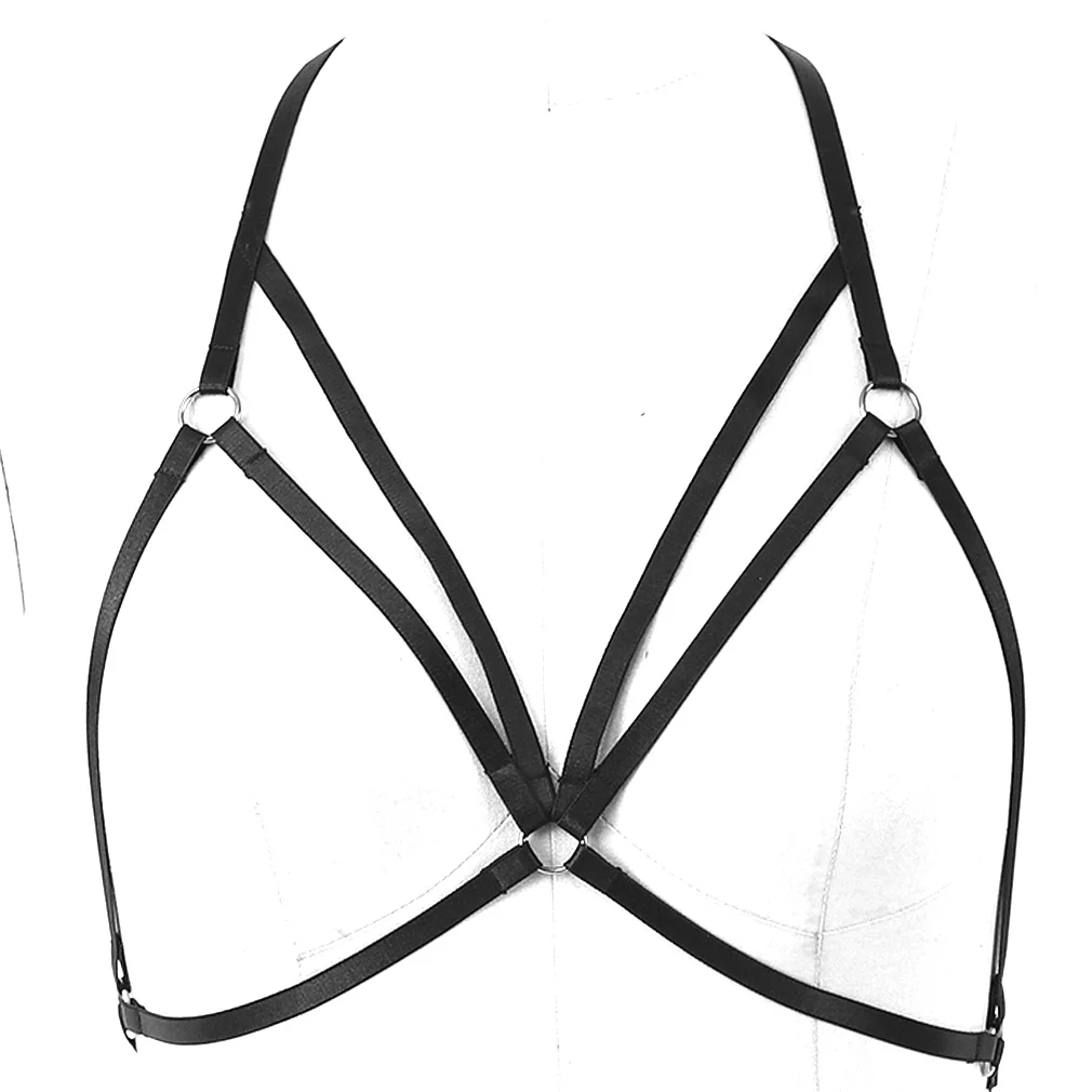 

Women Black Top Harness Sexy Ladies Body Harness Bra Fetish Chest Bondage Lingerie Erotic Cage Bra Gothic Garter Belt Susp