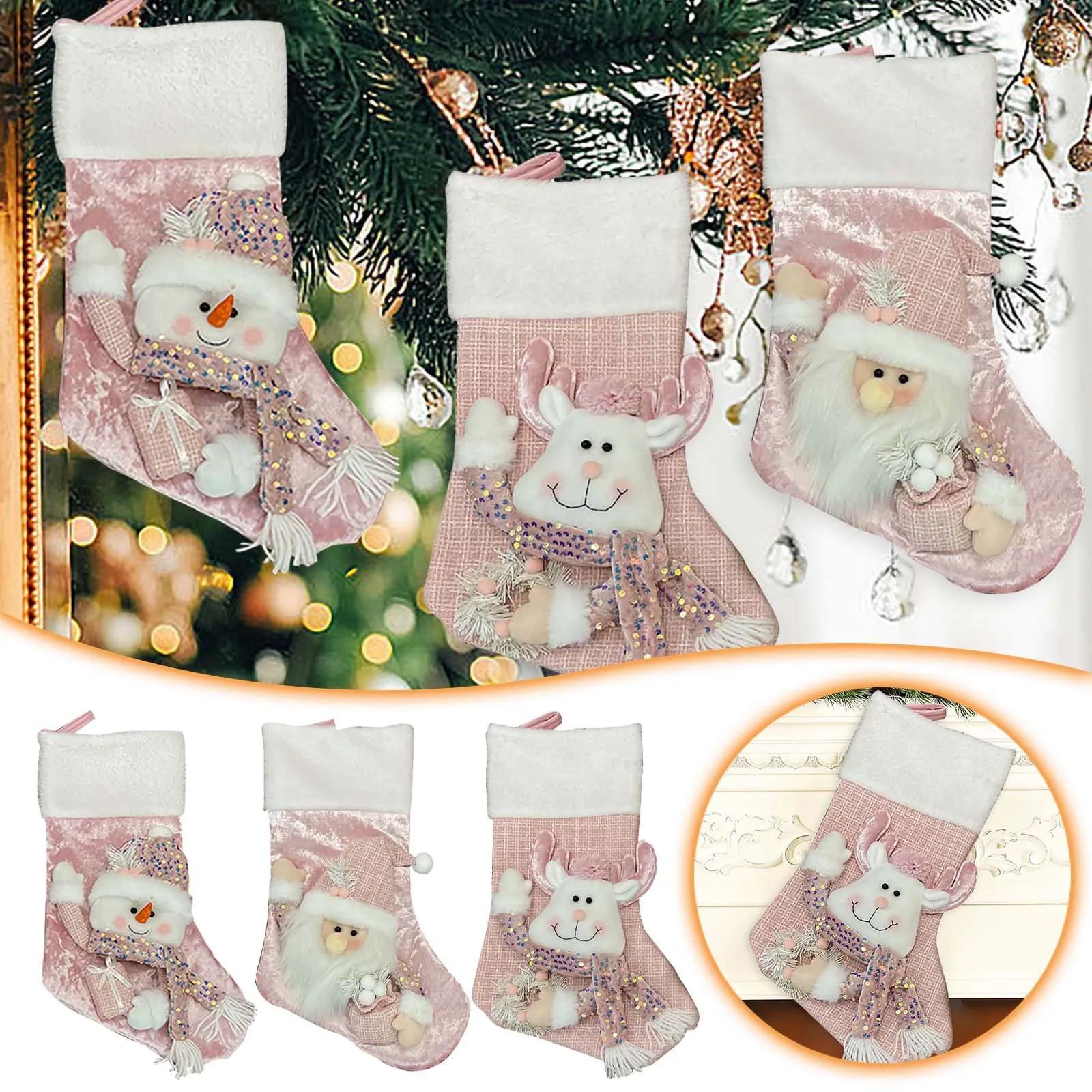 Large Capacity Christmas Socks Decorative Gift Bag For Christmas With Santa Design Pink
Large Capacity Christmas Socks Decorative Gift Bag For Christmas With Santa Design Pink