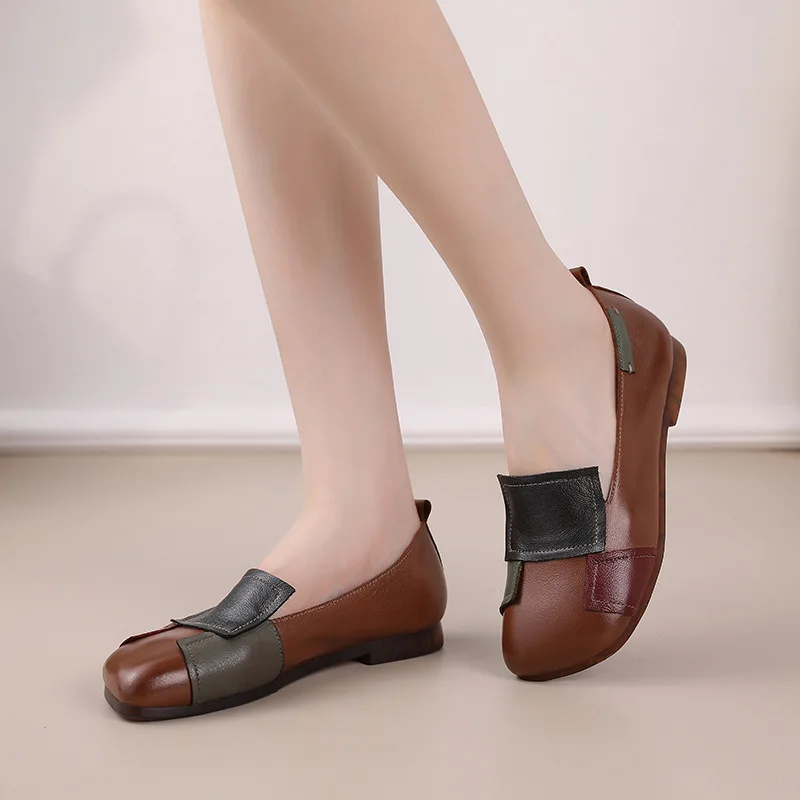 New Mixed Colors Stitching Top Cowhide Leather Shoes Women Flats Soft Sole Comfortable Shoes Fashion Casual Shoes Woman Shoes
New Mixed Colors Stitching Top Cowhide Leather Shoes Women Flats Soft Sole Comfortable Shoes Fashion Casual Shoes Woman Shoes